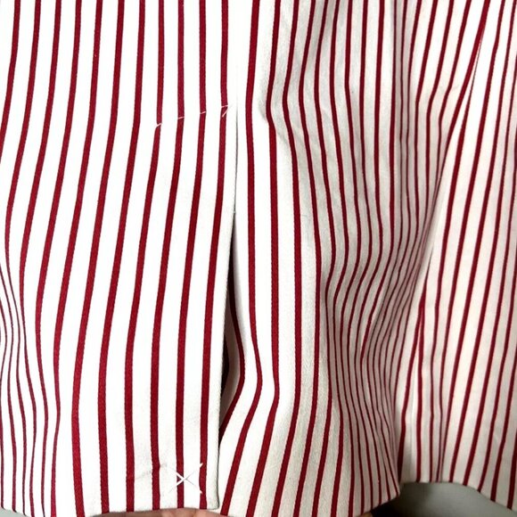 Chadwicks of Boston Blazer Cotton Red Stripe Preppy Christmas Ms Claus Career 18 - Picture 3 of 11
